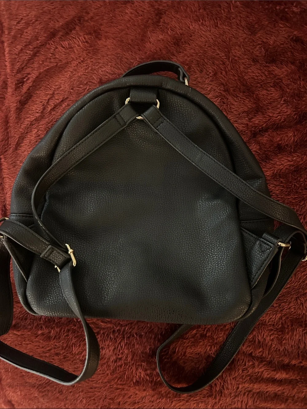 Tommy Hilfiger Black Pebbled MINI Leather Backpack with Gold Hardware
